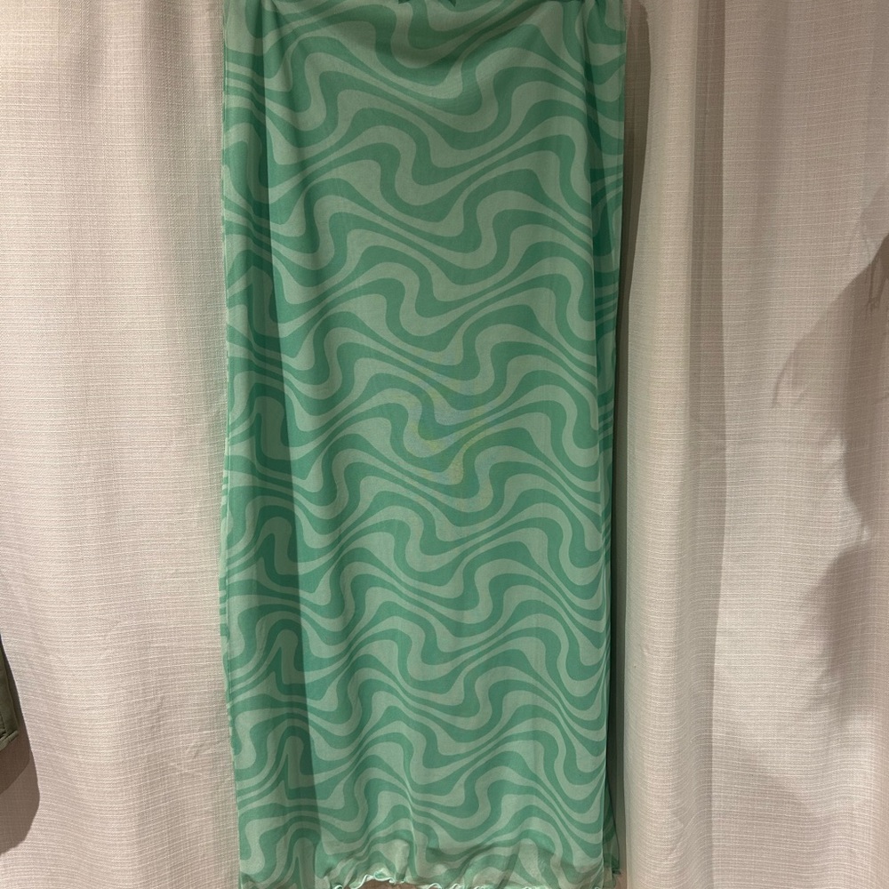 Urban Outfitters swirly mint green midi skirt